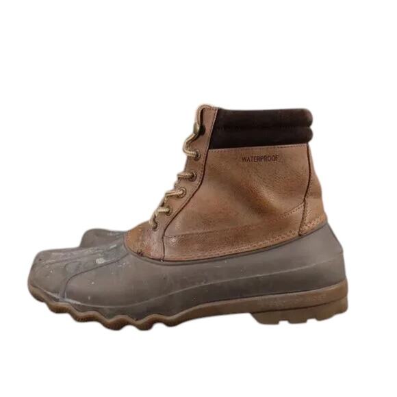 Sperry Shoes Mens 8 Boots Duck Outdoor Leather Waterproof Brewster Lace Up Brown main image 4
